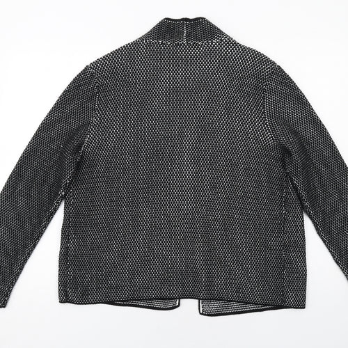 Olsen Womens Black V-Neck Cotton Cardigan Jumper Size 14