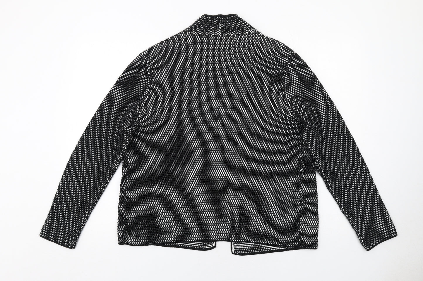 Olsen Womens Black V-Neck Cotton Cardigan Jumper Size 14