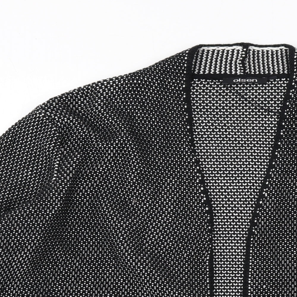 Olsen Womens Black V-Neck Cotton Cardigan Jumper Size 14