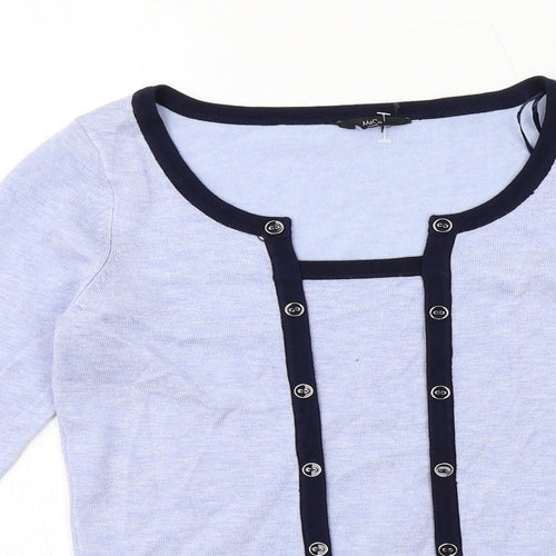 M&Co Womens Blue Round Neck Viscose Pullover Jumper Size 8