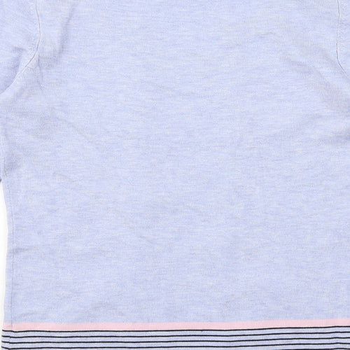 M&Co Womens Blue Round Neck Viscose Pullover Jumper Size 8