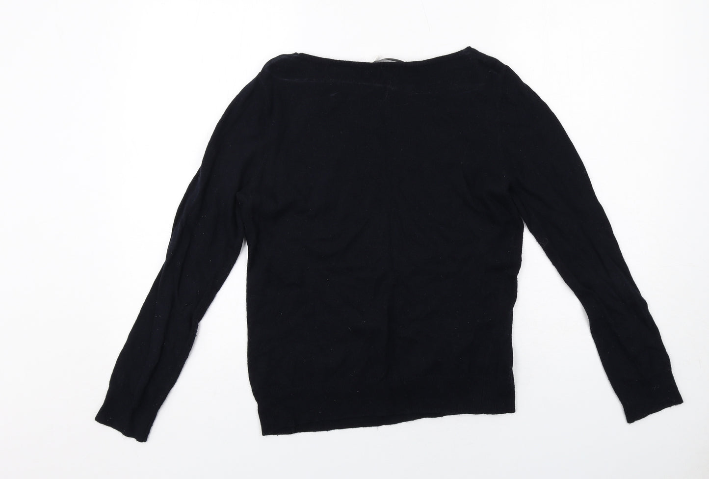 Mint Velvet Womens Black Boat Neck Acrylic Pullover Jumper Size 10 - Star