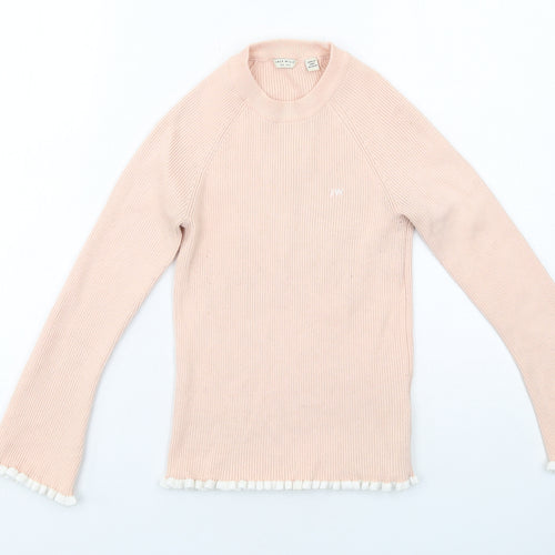 Jack Wills Womens Pink Round Neck Polyester Pullover Jumper Size 6