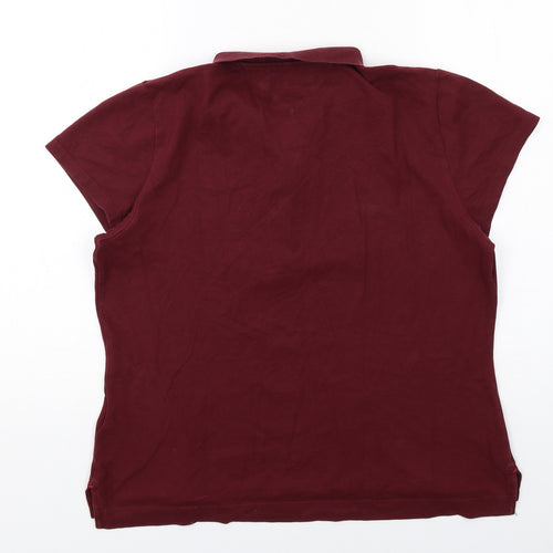 Tommy Hilfiger Womens Red Cotton Basic Polo Size 2XL Collared