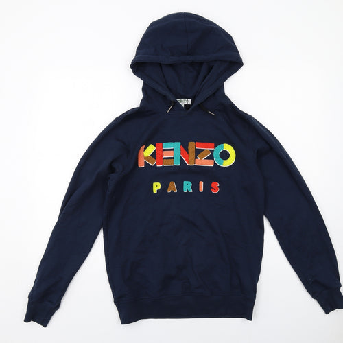 KENZO Mens Blue Cotton Pullover Hoodie Size S - Kenzo Paris