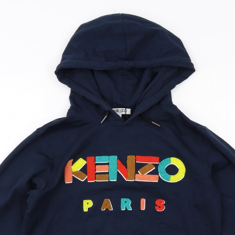 KENZO Mens Blue Cotton Pullover Hoodie Size S - Kenzo Paris