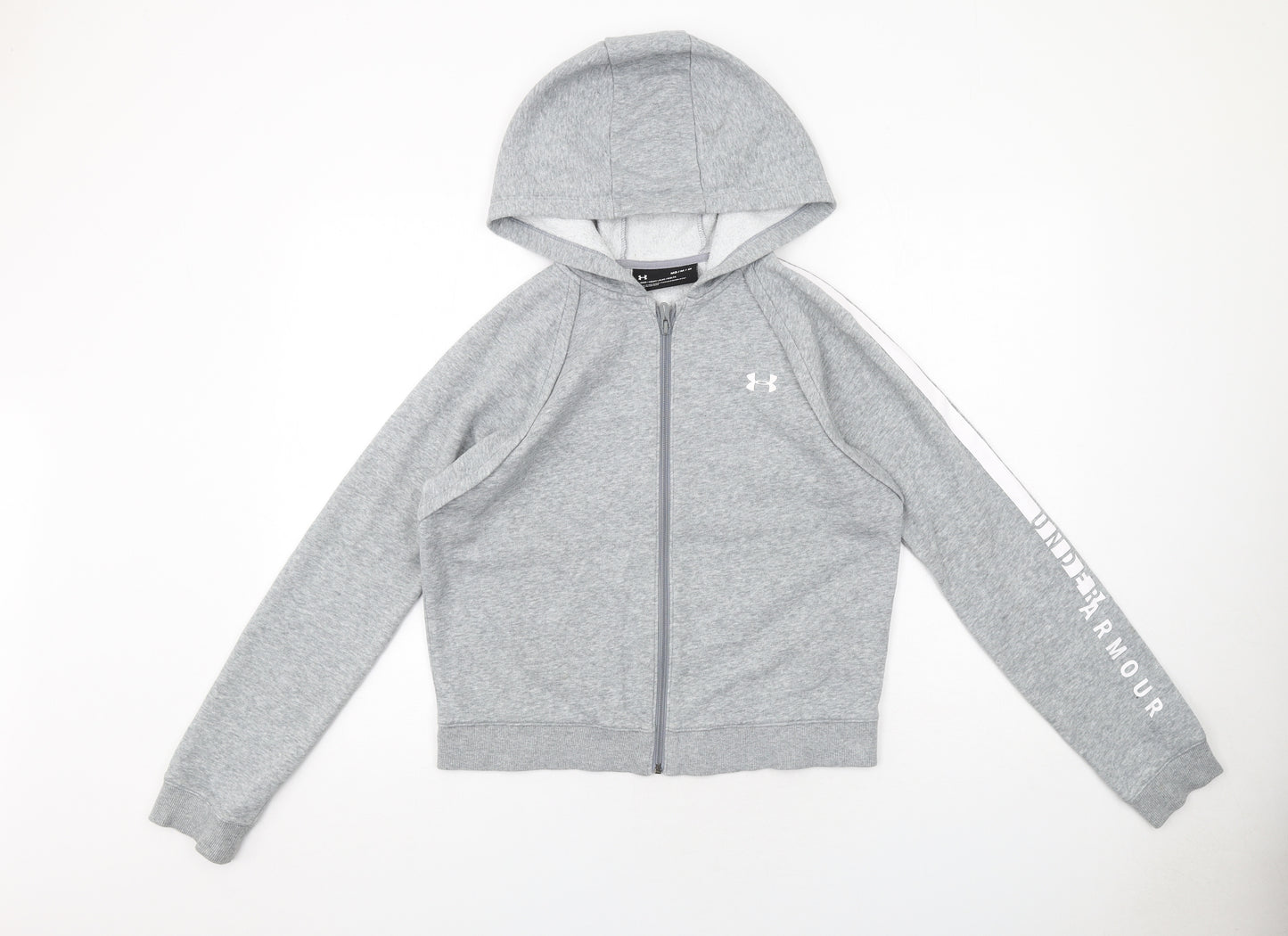 Under armour Womens Grey Cotton Full Zip Hoodie Size M Zip