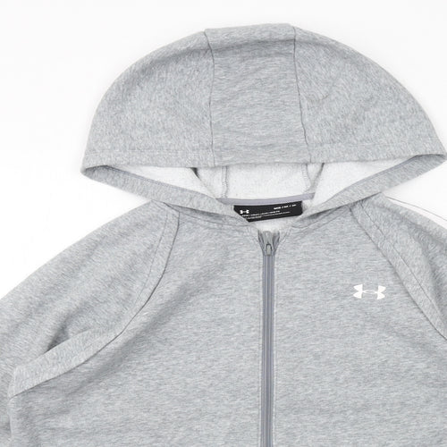 Under armour Womens Grey Cotton Full Zip Hoodie Size M Zip