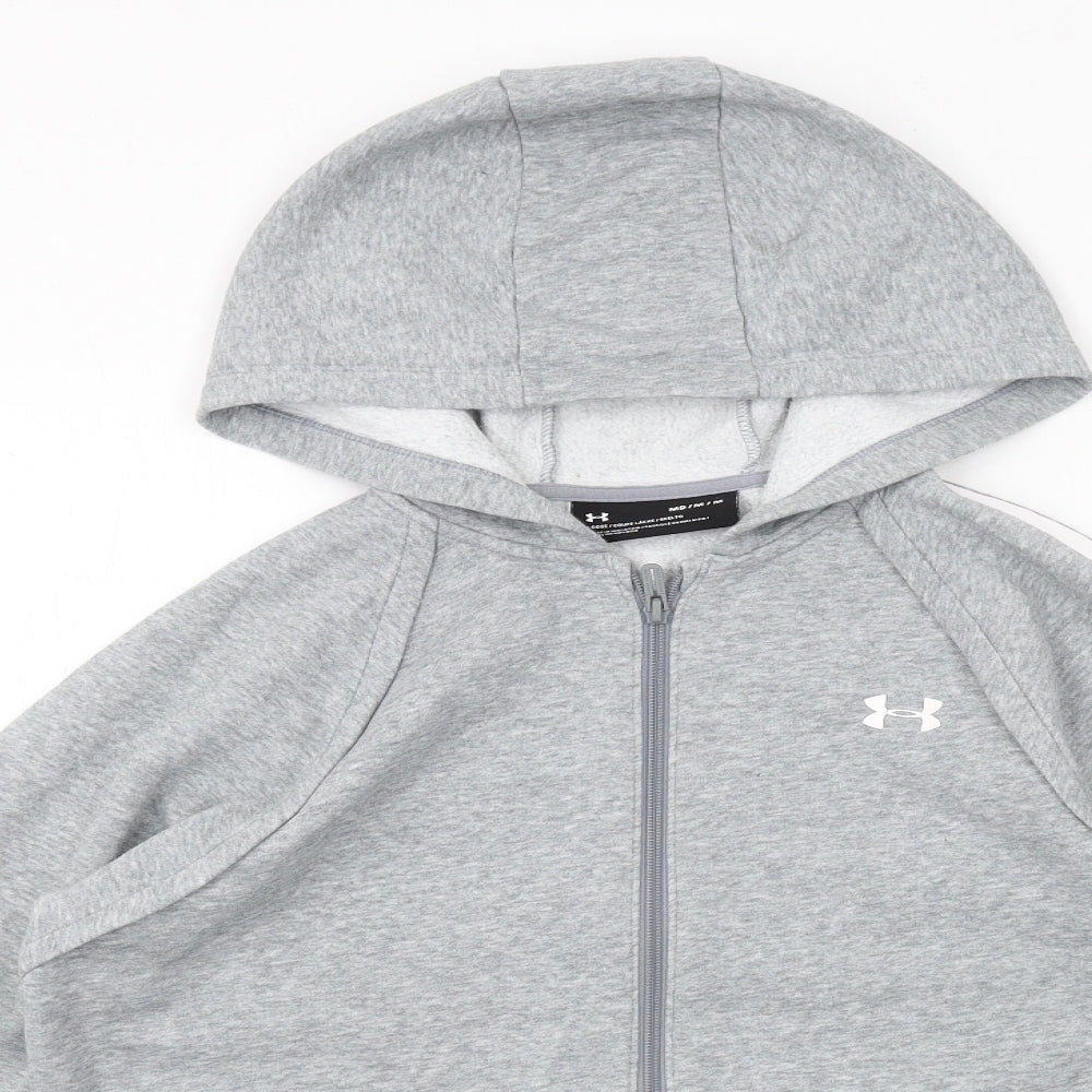 Under armour Womens Grey Cotton Full Zip Hoodie Size M Zip