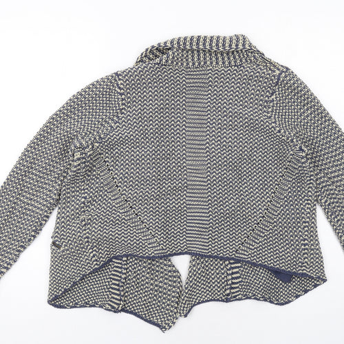 Indigo Womens Blue V-Neck Cotton Cardigan Jumper Size 14