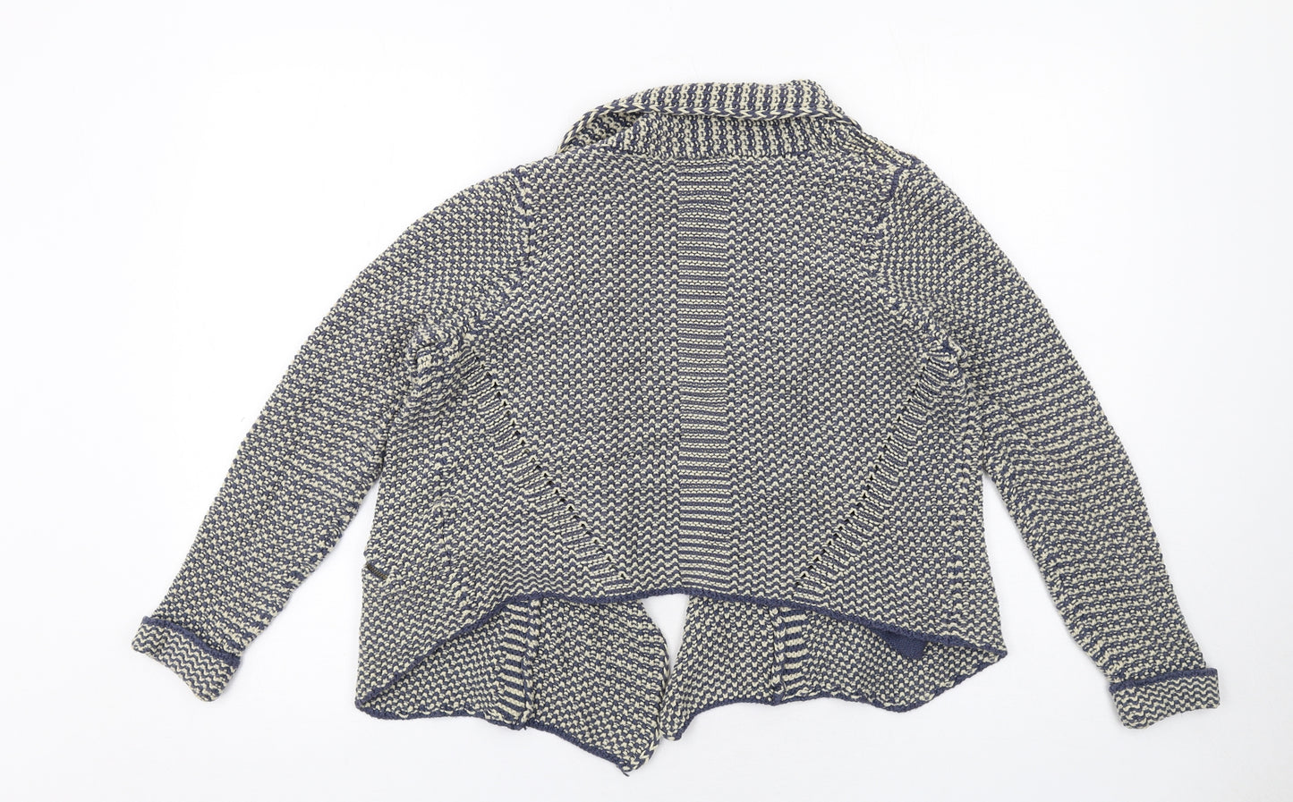 Indigo Womens Blue V-Neck Cotton Cardigan Jumper Size 14