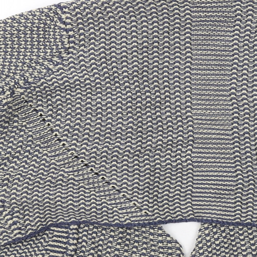 Indigo Womens Blue V-Neck Cotton Cardigan Jumper Size 14
