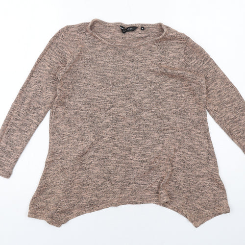 New Look Womens Beige Viscose Basic Blouse Size 10 Boat Neck - Marled