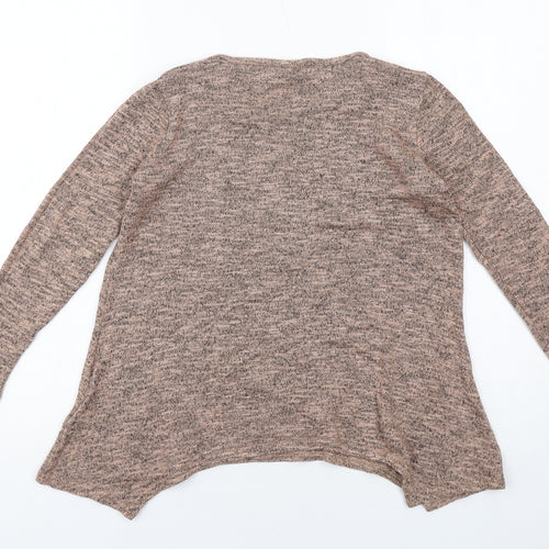 New Look Womens Beige Viscose Basic Blouse Size 10 Boat Neck - Marled
