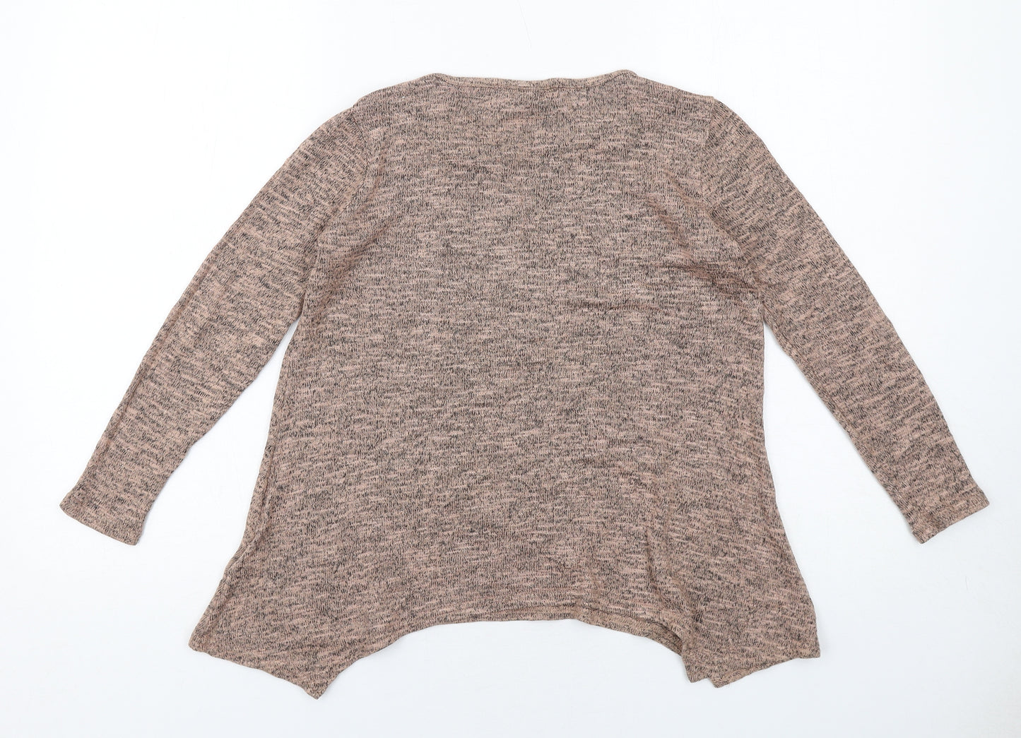 New Look Womens Beige Viscose Basic Blouse Size 10 Boat Neck - Marled