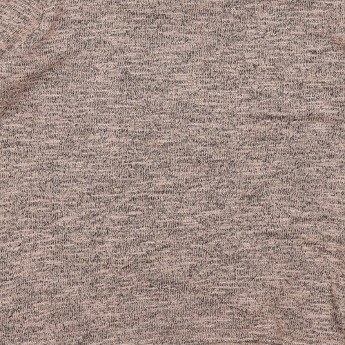 New Look Womens Beige Viscose Basic Blouse Size 10 Boat Neck - Marled