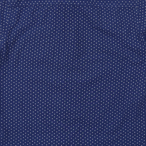 Red Herring Mens Blue Geometric Cotton Button-Up Size M Collared Button
