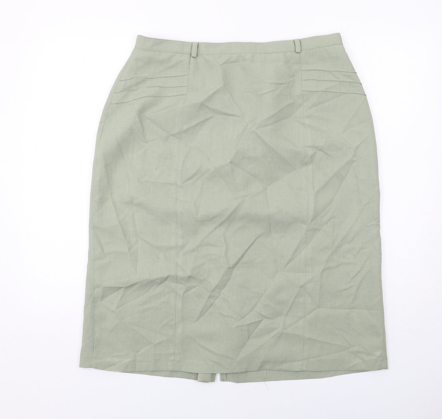 Bonmarché Womens Green Polyester Straight & Pencil Skirt Size 18 Zip