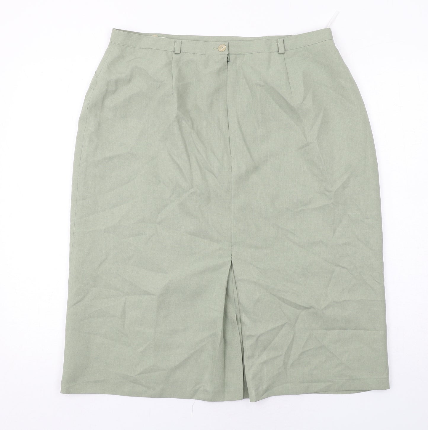 Bonmarché Womens Green Polyester Straight & Pencil Skirt Size 18 Zip