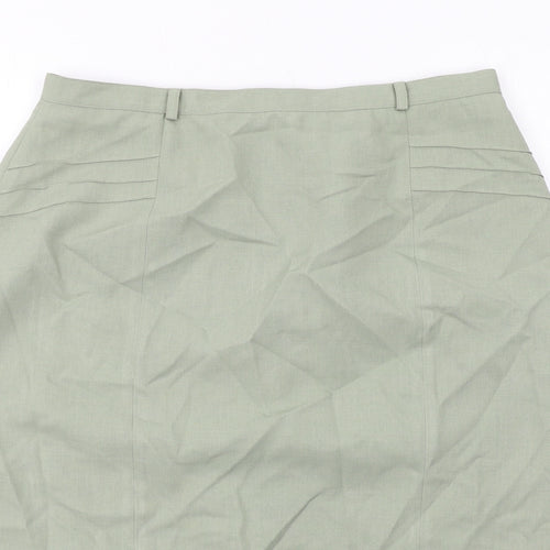 Bonmarché Womens Green Polyester Straight & Pencil Skirt Size 18 Zip