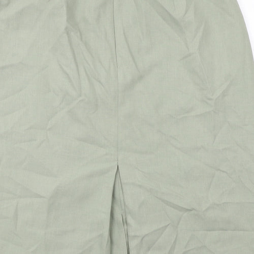 Bonmarché Womens Green Polyester Straight & Pencil Skirt Size 18 Zip