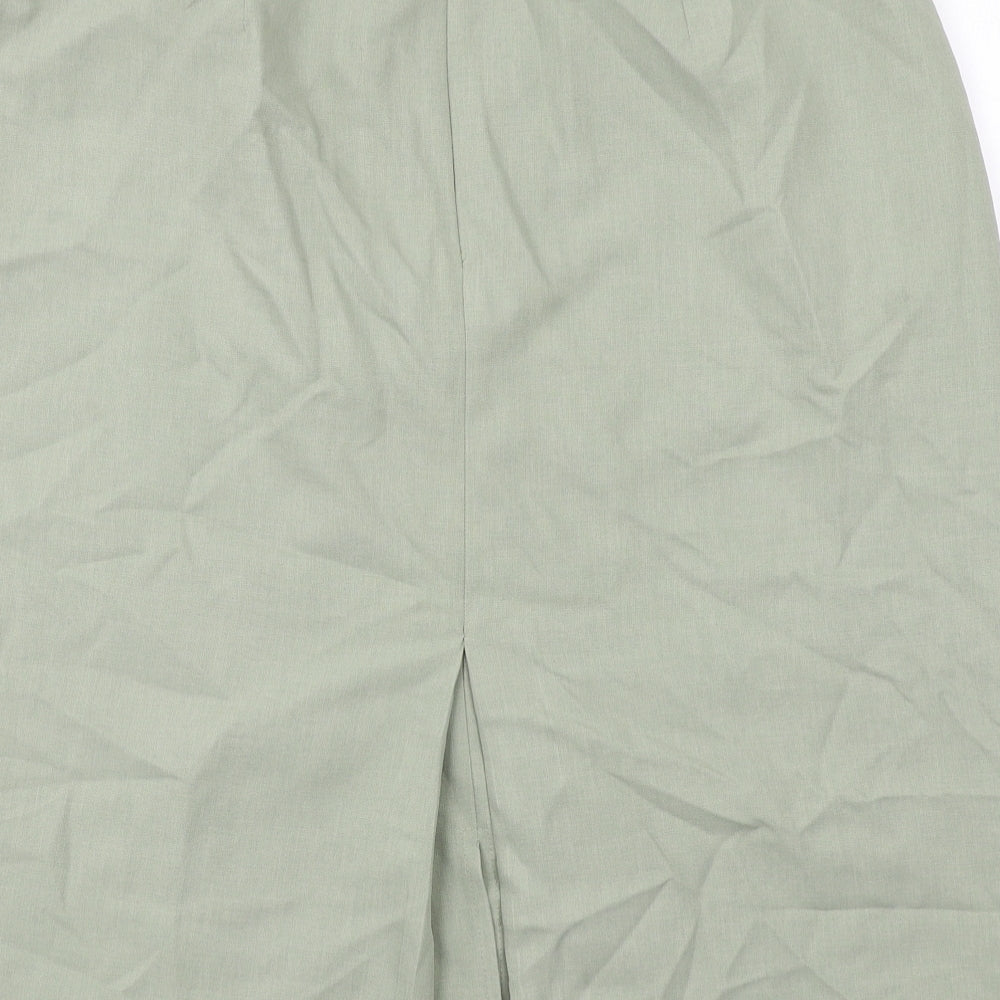 Bonmarché Womens Green Polyester Straight & Pencil Skirt Size 18 Zip