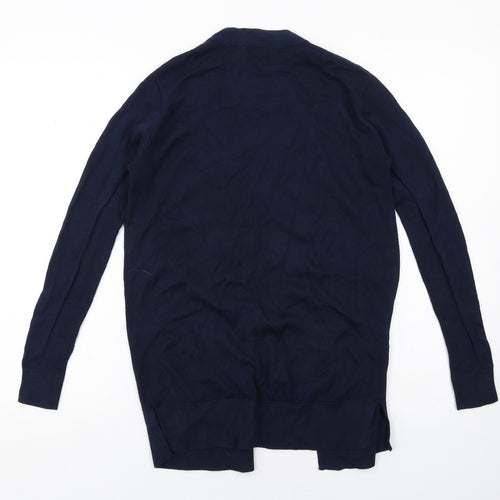Marks and Spencer Womens Blue V-Neck Cotton Cardigan Jumper Size 8