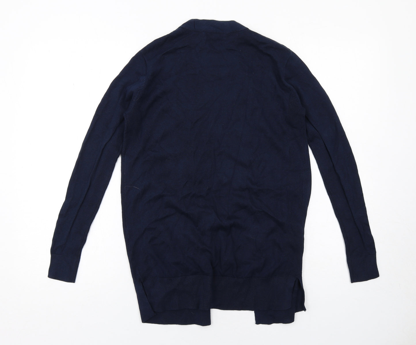 Marks and Spencer Womens Blue V-Neck Cotton Cardigan Jumper Size 8