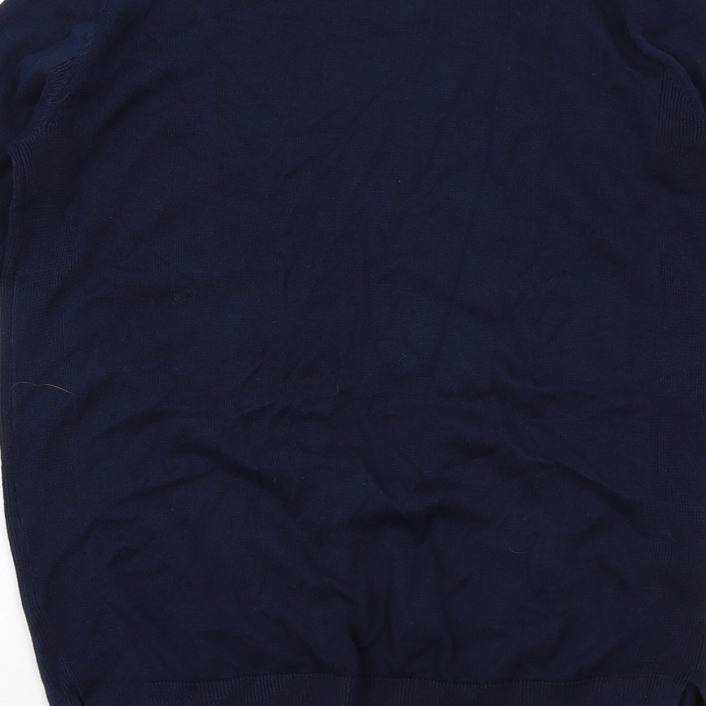 Marks and Spencer Womens Blue V-Neck Cotton Cardigan Jumper Size 8