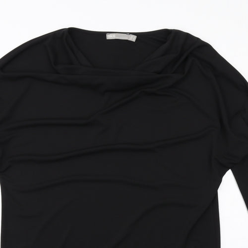 ASOS Womens Black Polyester T-Shirt Dress Size 12 Cowl Neck Pullover