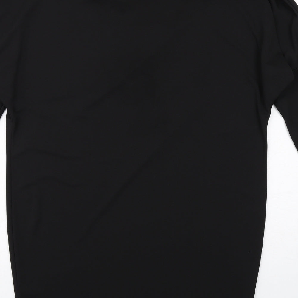 ASOS Womens Black Polyester T-Shirt Dress Size 12 Cowl Neck Pullover