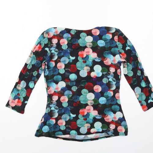 Phase Eight Womens Multicoloured Geometric Viscose Basic Blouse Size 12 Cowl Neck