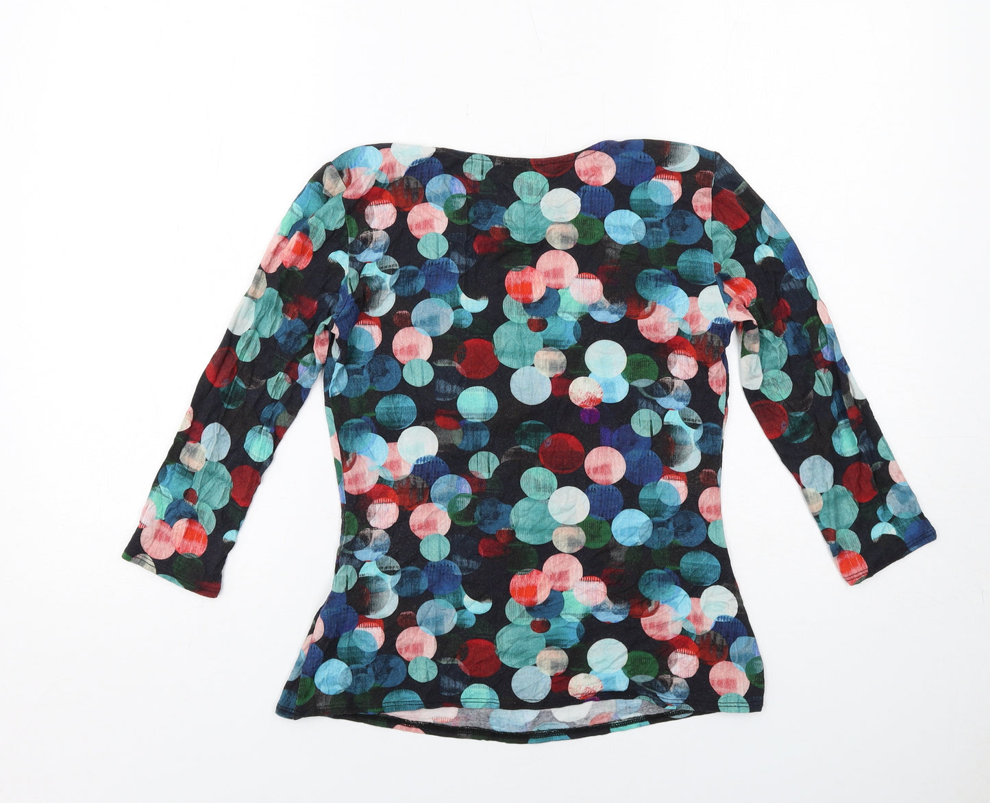 Phase Eight Womens Multicoloured Geometric Viscose Basic Blouse Size 12 Cowl Neck