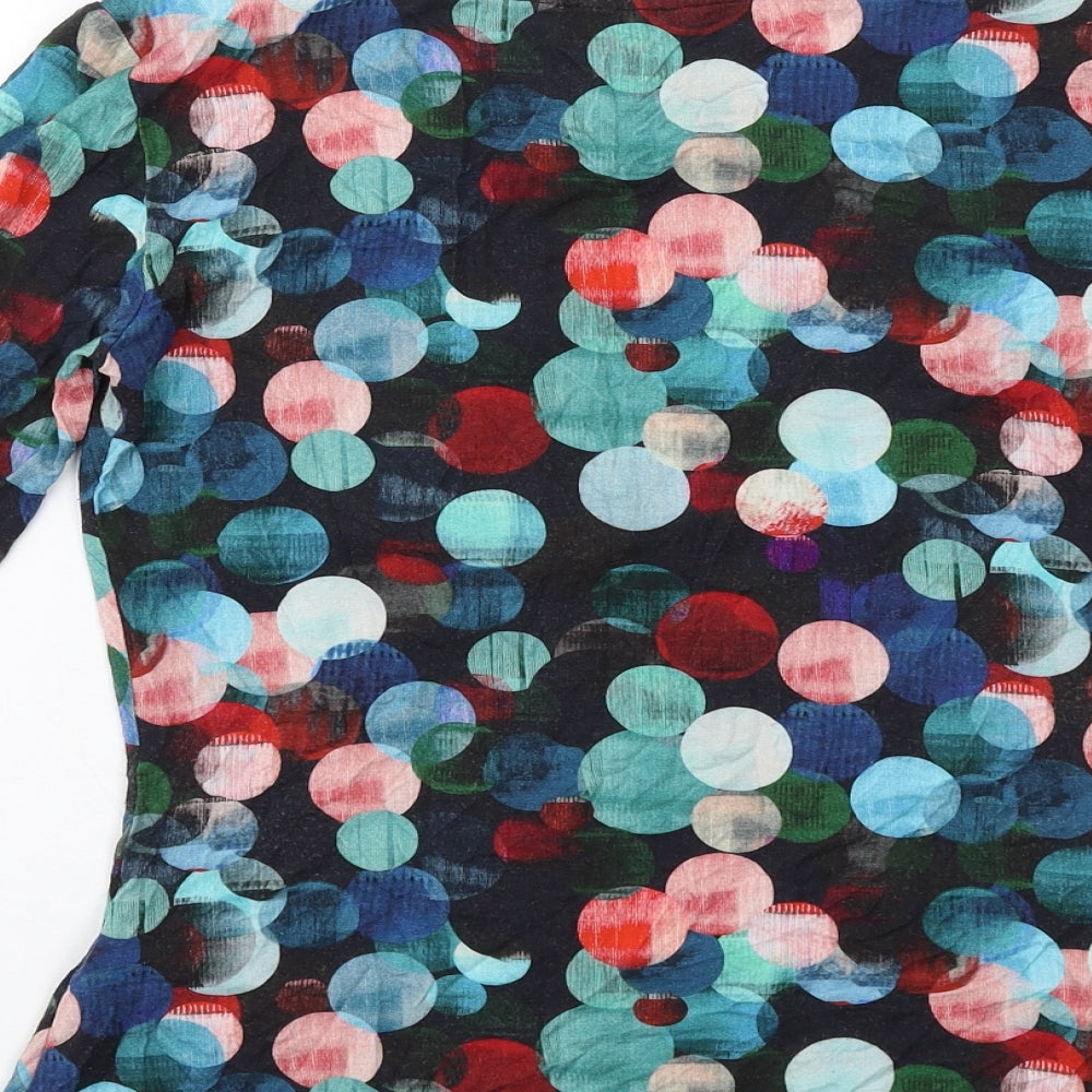 Phase Eight Womens Multicoloured Geometric Viscose Basic Blouse Size 12 Cowl Neck