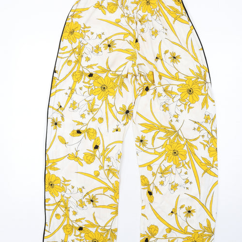 Topshop Womens Multicoloured Floral Viscose Trousers Size 10 Regular