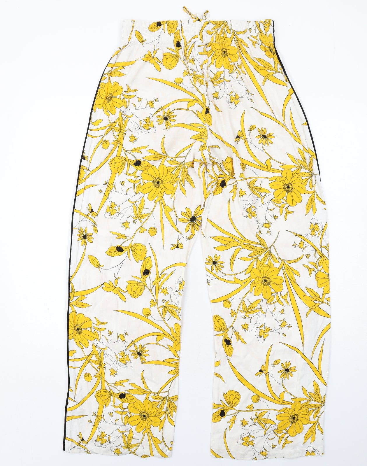 Topshop Womens Multicoloured Floral Viscose Trousers Size 10 Regular
