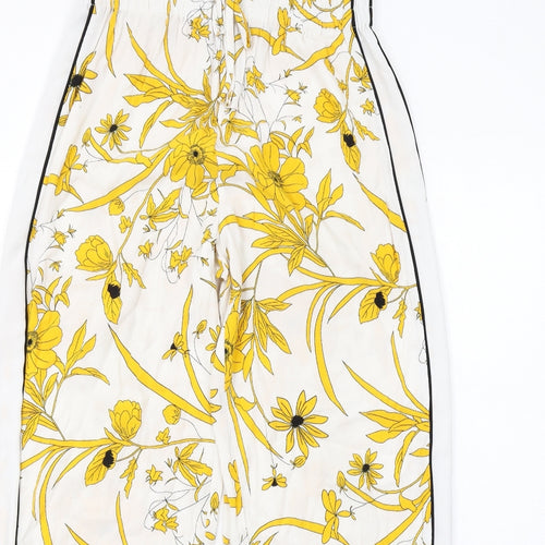 Topshop Womens Multicoloured Floral Viscose Trousers Size 10 Regular