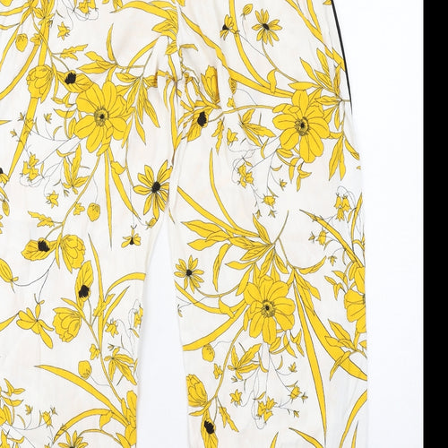 Topshop Womens Multicoloured Floral Viscose Trousers Size 10 Regular