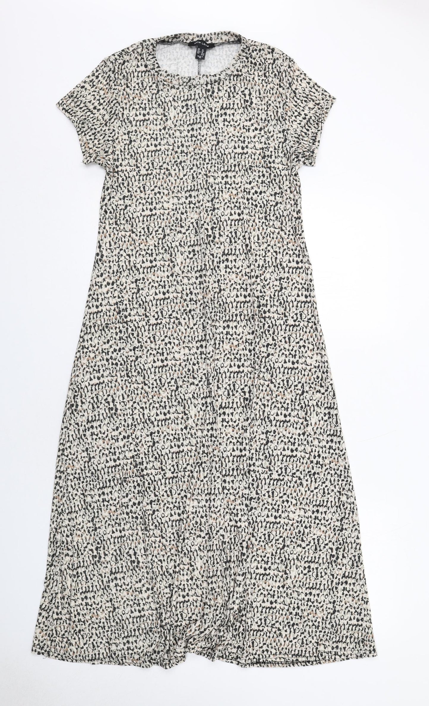 New Look Womens Multicoloured Geometric Viscose A-Line Size 14 Crew Neck Pullover