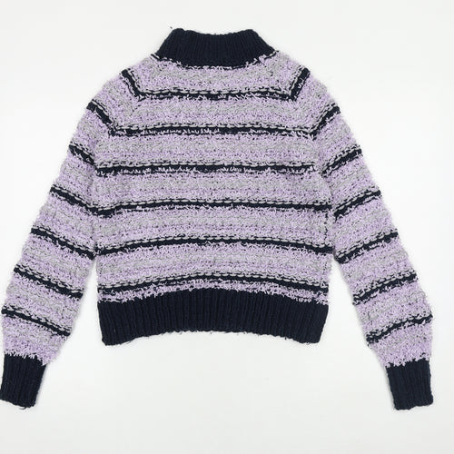 Juicy Couture Womens Multicoloured High Neck Striped Polyamide Pullover Jumper Size XS