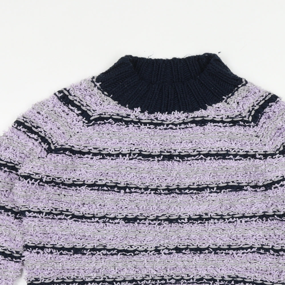 Juicy Couture Womens Multicoloured High Neck Striped Polyamide Pullover Jumper Size XS
