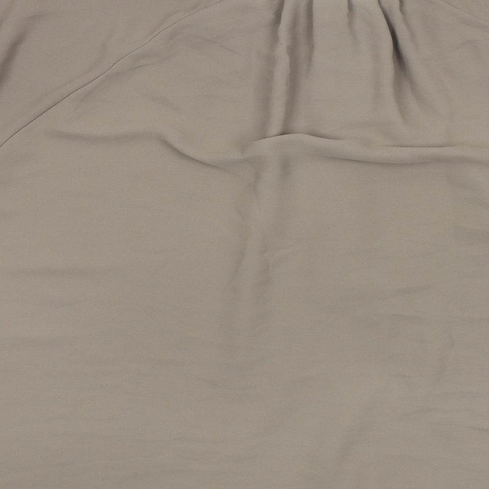 H&M Womens Brown Polyester Basic Blouse Size L Round Neck