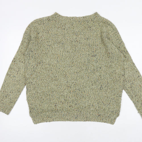White Stuff Womens Multicoloured Round Neck Acrylic Pullover Jumper Size 12 - Flower Detail