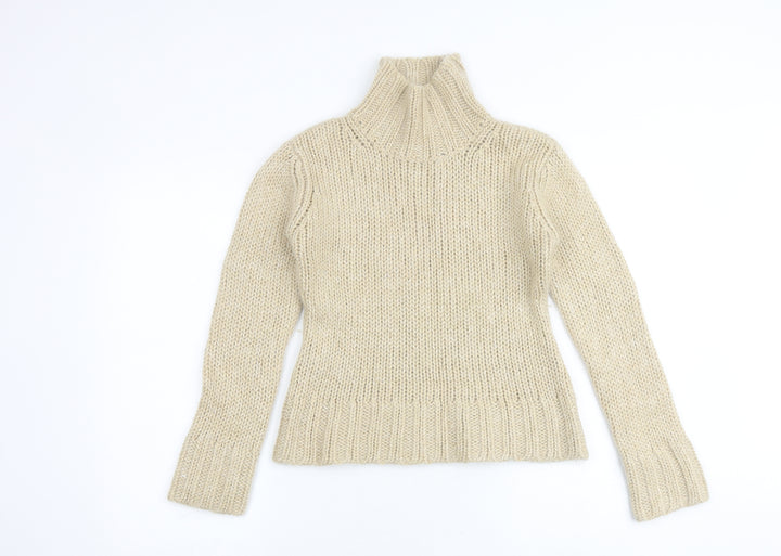 Marc Aurel Womens Beige High Neck Acrylic Pullover Jumper Size 6