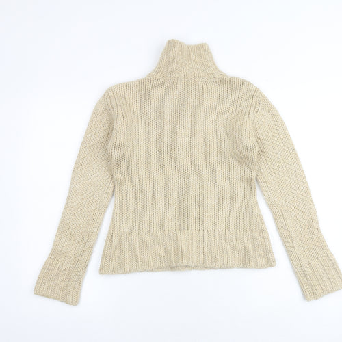 Marc Aurel Womens Beige High Neck Acrylic Pullover Jumper Size 6