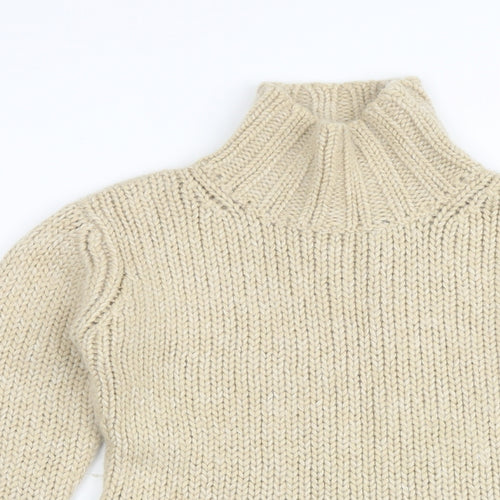 Marc Aurel Womens Beige High Neck Acrylic Pullover Jumper Size 6