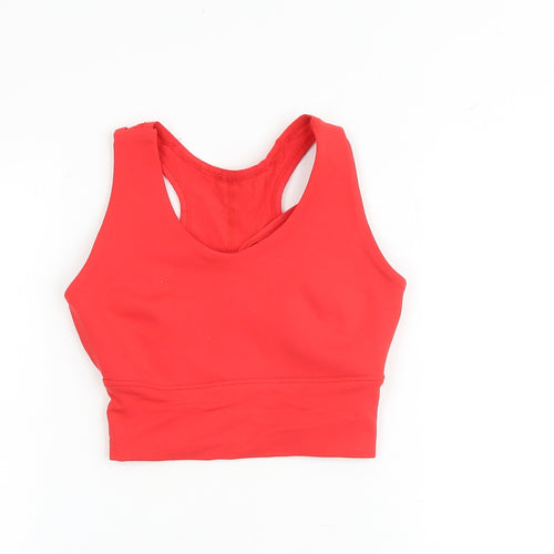 Myprotein Womens Red Polyester Cropped Tank Size XS Scoop Neck Pullover - Sports Bra