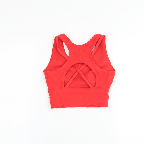Myprotein Womens Red Polyester Cropped Tank Size XS Scoop Neck Pullover - Sports Bra