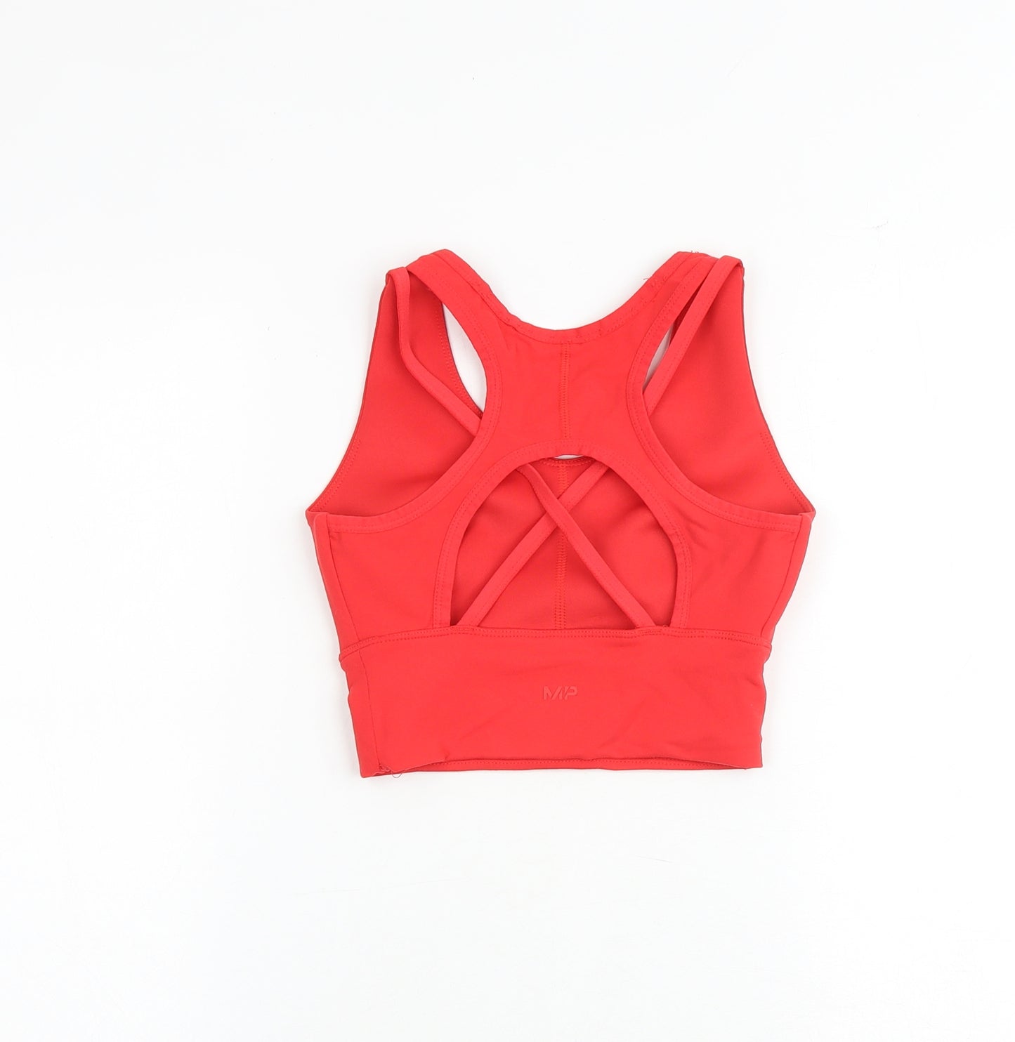 Myprotein Womens Red Polyester Cropped Tank Size XS Scoop Neck Pullover - Sports Bra