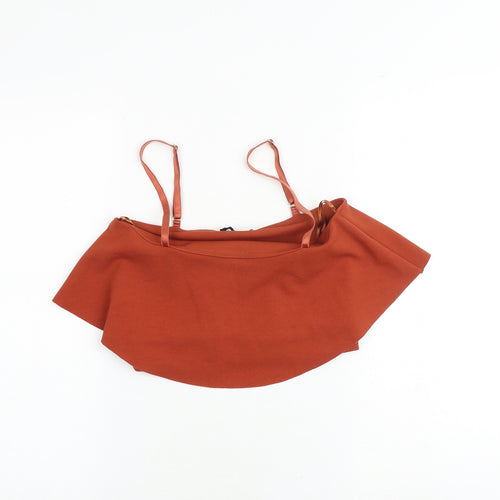 Quiz Womens Orange Polyester Cropped Tank Size 10 Square Neck